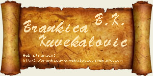 Brankica Kuvekalović vizit kartica